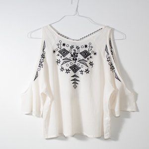 Divided Embroidered Top Sheer